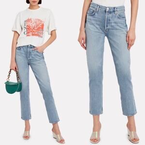 Agolde Remy High Rise Straight Jeans in Colorwash Collision Size 28